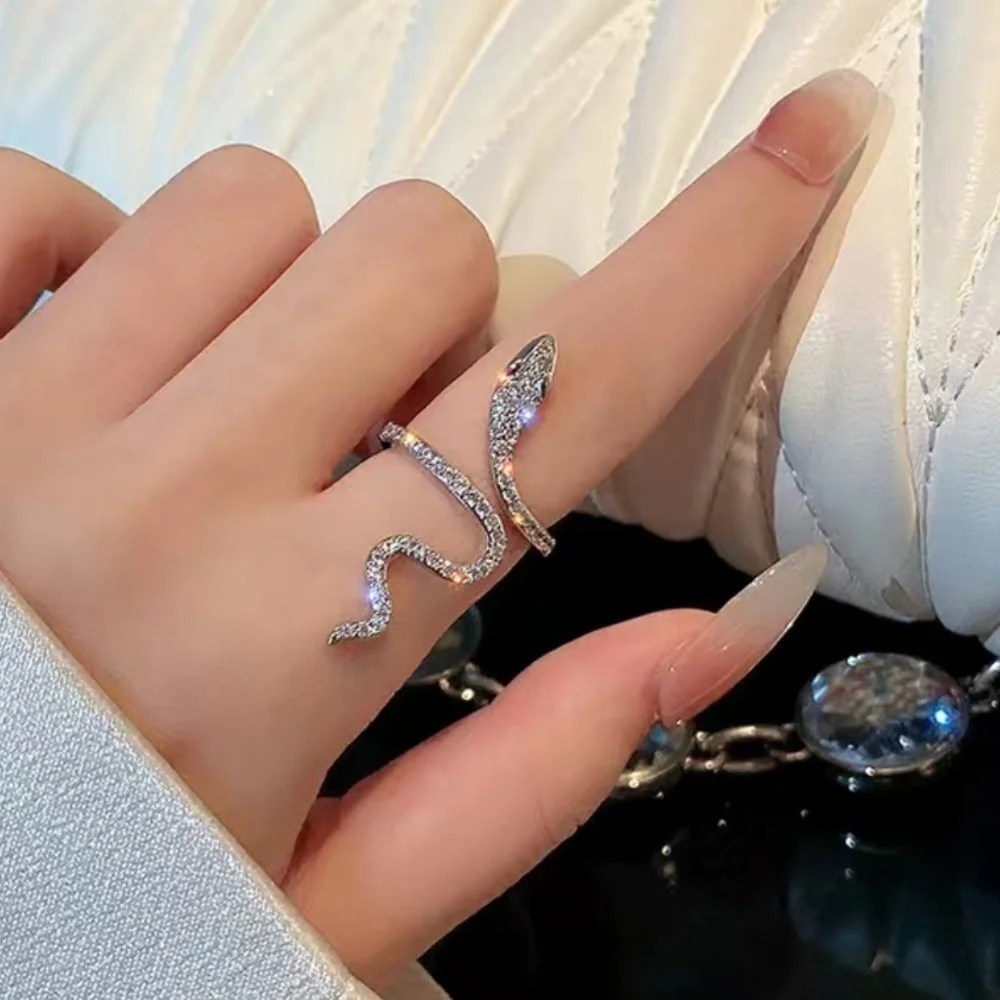 3/$25 Shimmering Sparkling Open Snake Ring Size OS